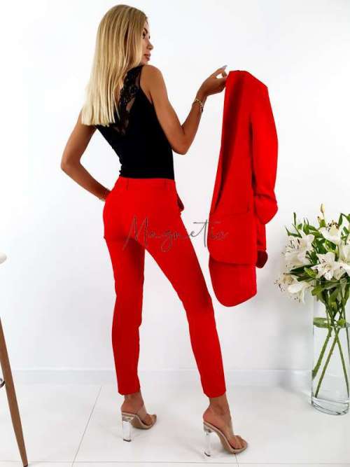 E289 Eleganckie Spodnie ala ZARA Red