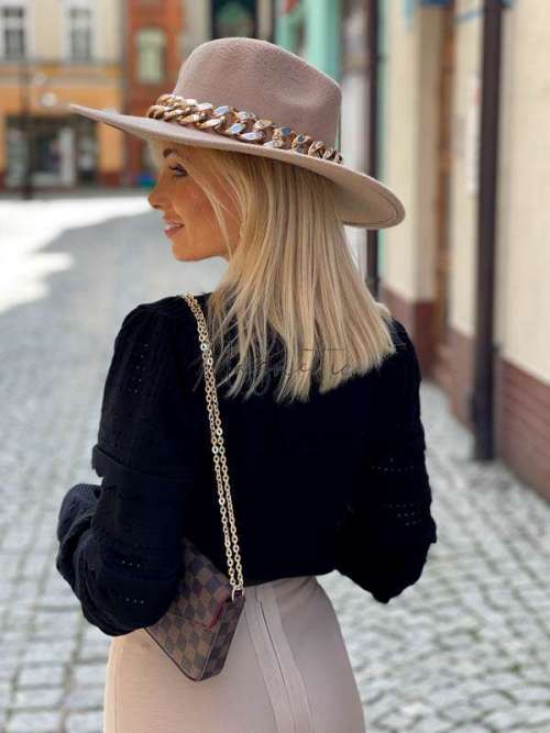 K417 Kapelusz + Chain Biege