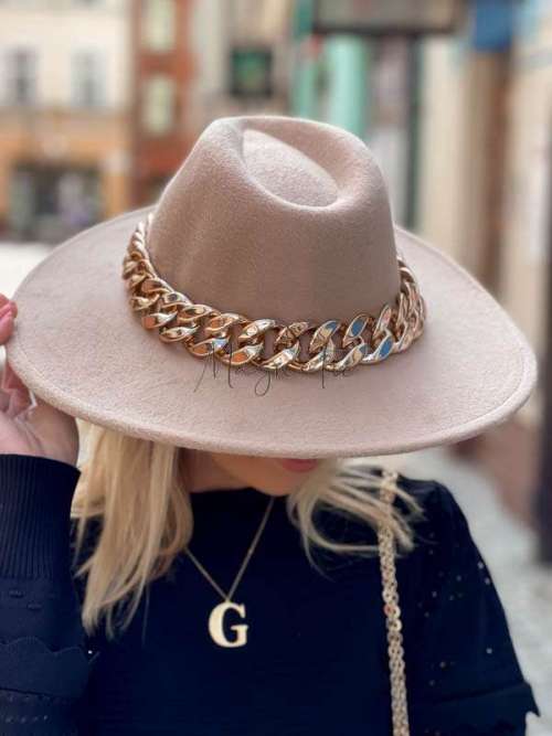 K417 Kapelusz + Chain Biege