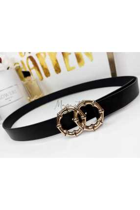 P598 Pasek BLACK DOUBLE Gold