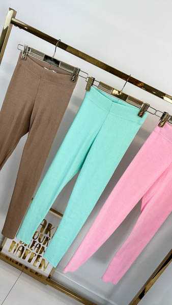 S970  Legginsy Sempre Prążek Puder Róż