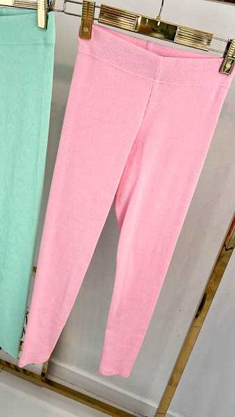 S970  Legginsy Sempre Prążek Puder Róż