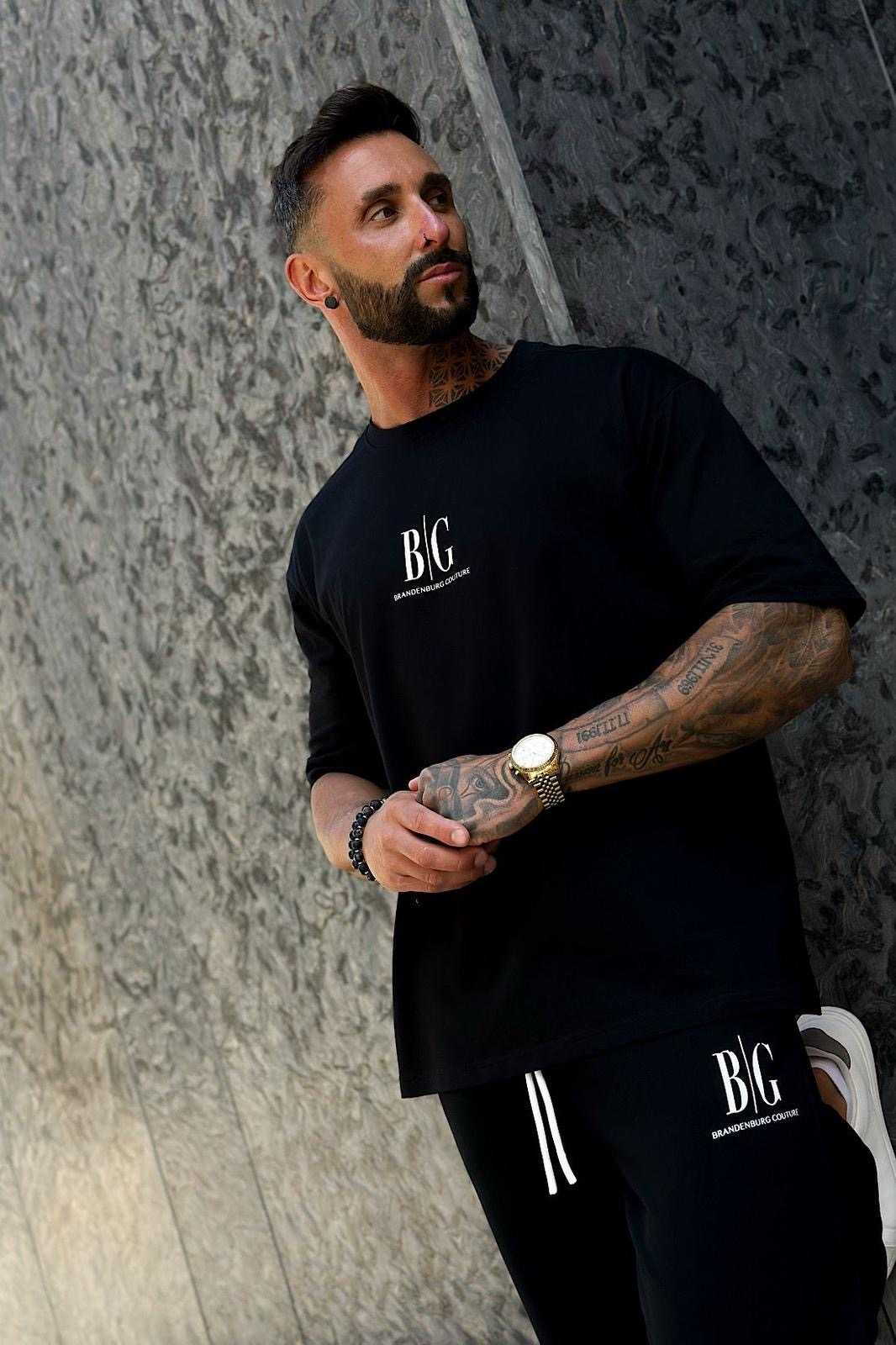 BR446 T-shirt Męski BRANDENBURG RAVE Czarny