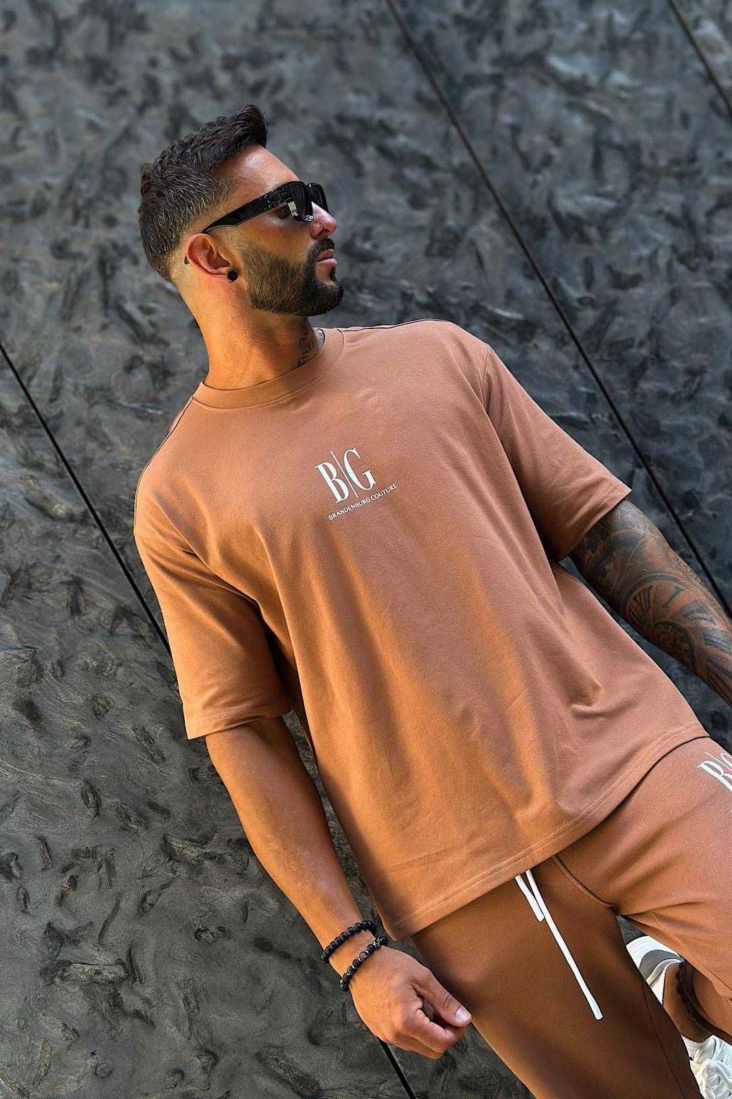BR446 T-shirt Męski BRANDENBURG RAVE Camel