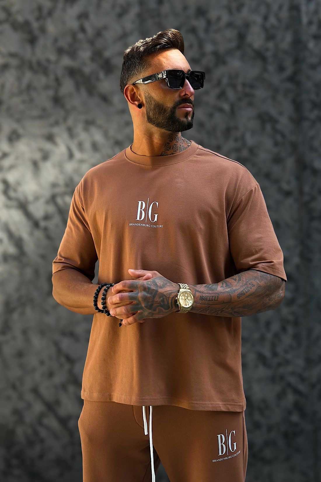 BR446 T-shirt Męski BRANDENBURG RAVE Camel