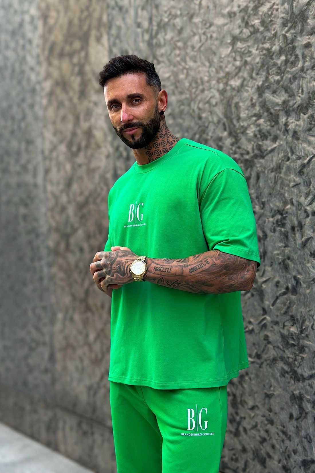 BR446 T-shirt Męski BRANDENBURG RAVE Zielony