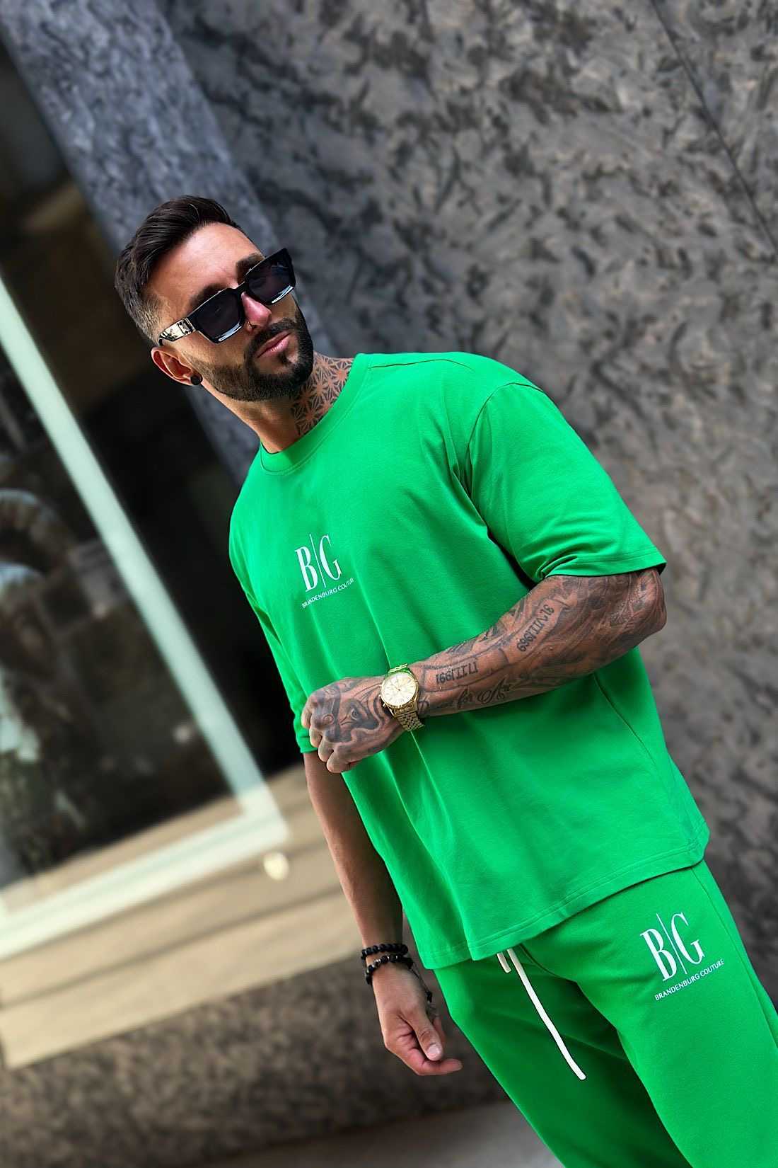 BR446 T-shirt Męski BRANDENBURG RAVE Zielony
