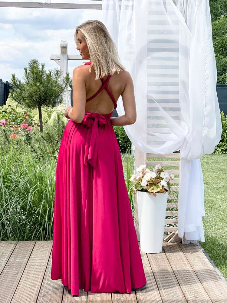M237 Sukienka Maxi Molly Bordo