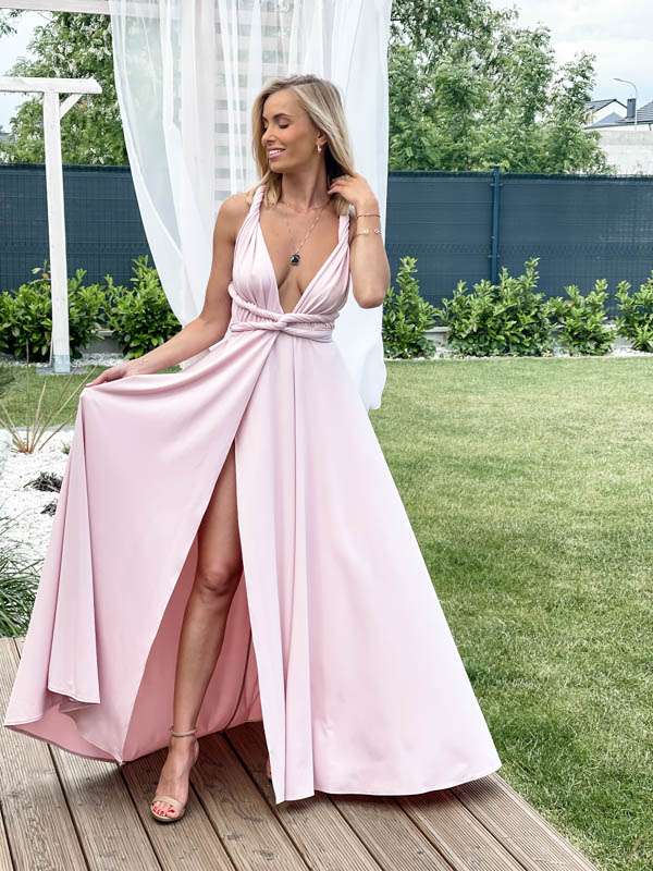 M237 Sukienka Maxi Molly Puder Pink