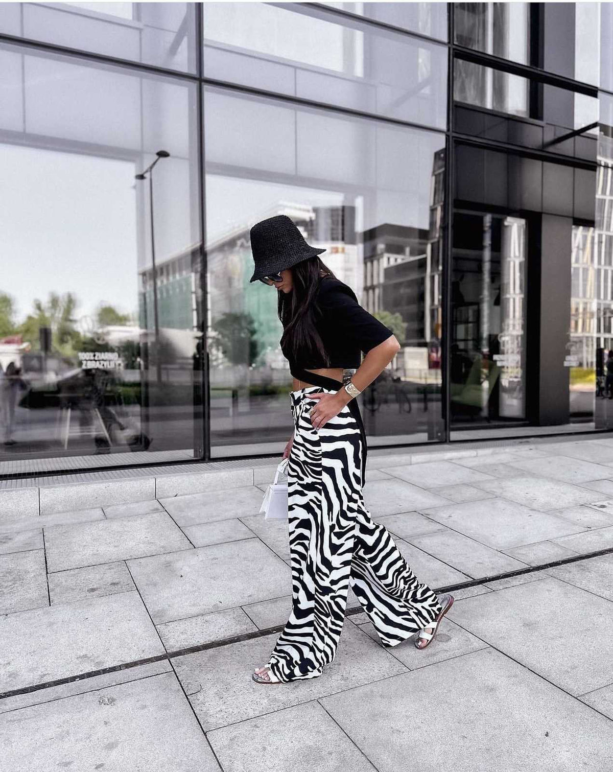 LM245 Eleganckie Spodnie La Milla Zebra