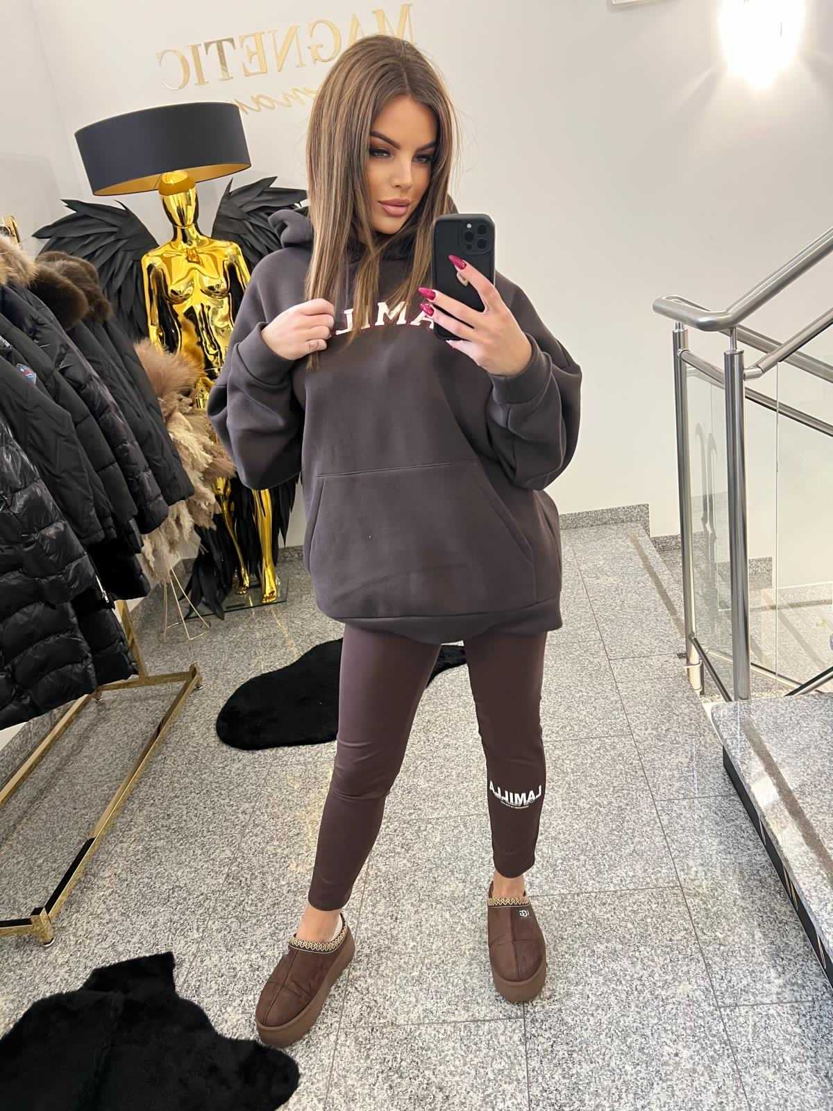 LM893 Legginsy La Milla Logo Czekolada