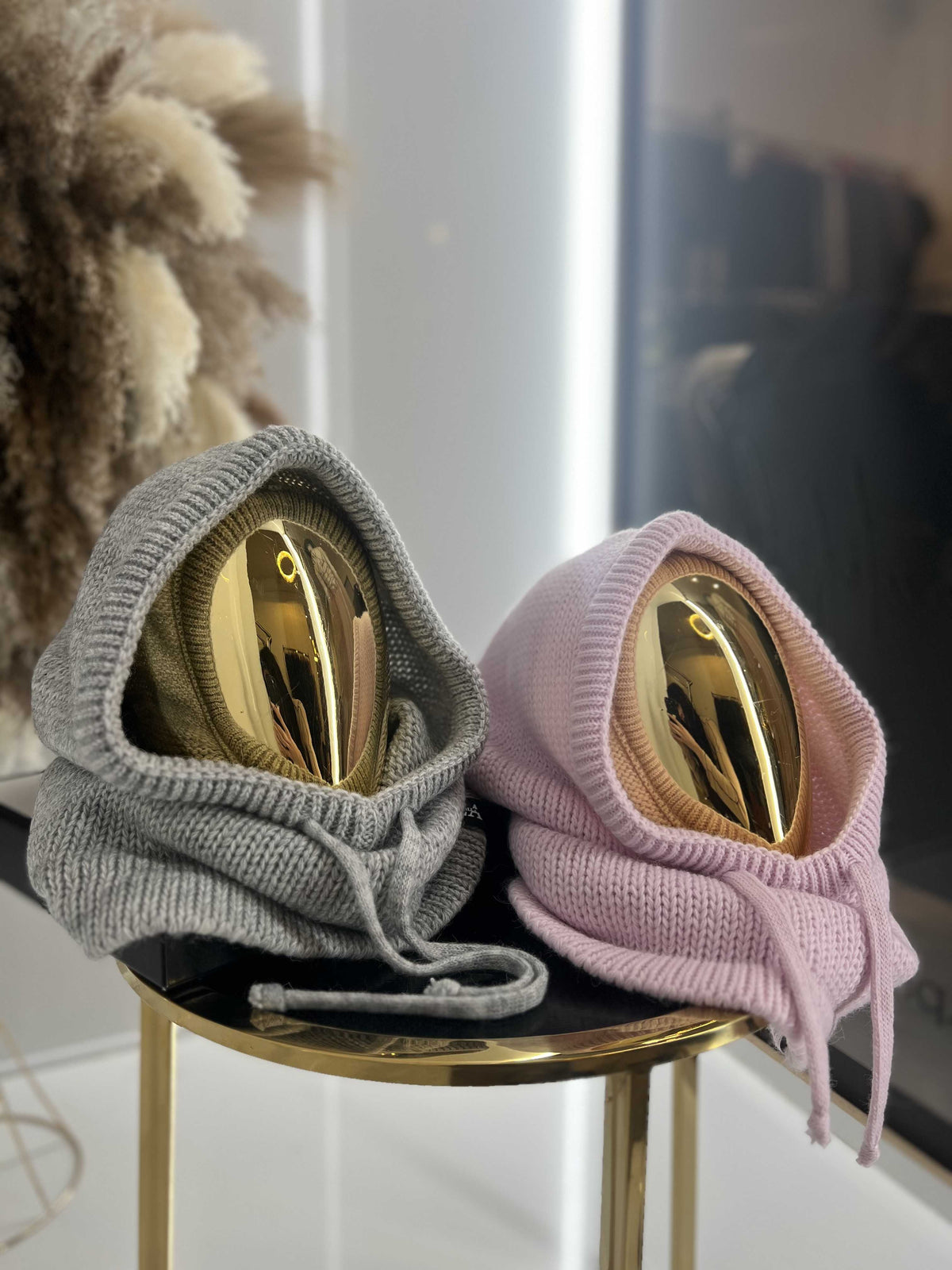 LM950 Balaclava La Milla z dzianiny 2w1, komin z kapturem Jasny Róż