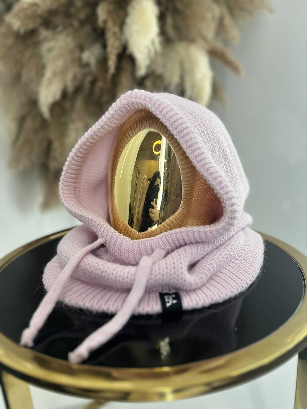 LM950 Balaclava La Milla z dzianiny 2w1, komin z kapturem Jasny Róż