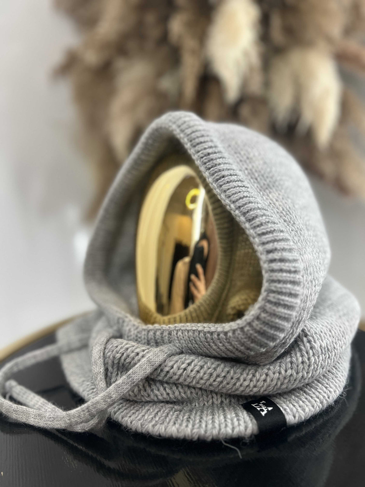 LM950 Balaclava La Milla z dzianiny 2w1, komin z kapturem Szary