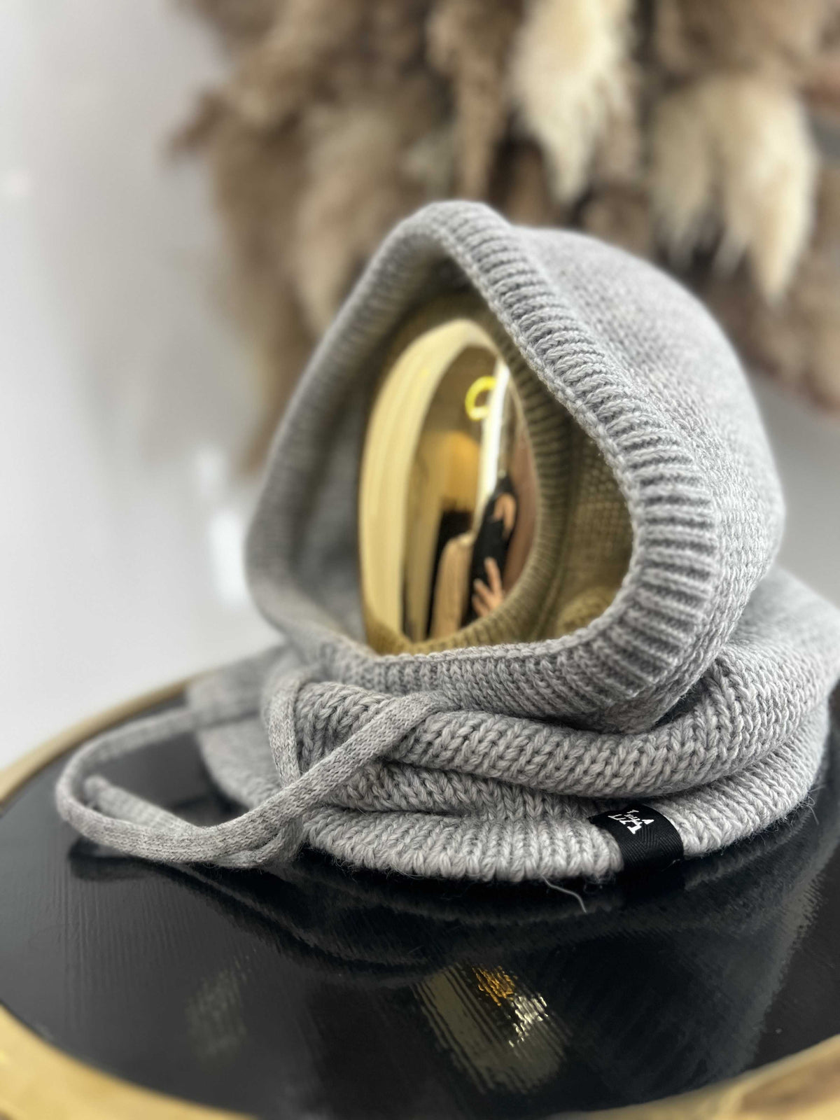 LM950 Balaclava La Milla z dzianiny 2w1, komin z kapturem Szary