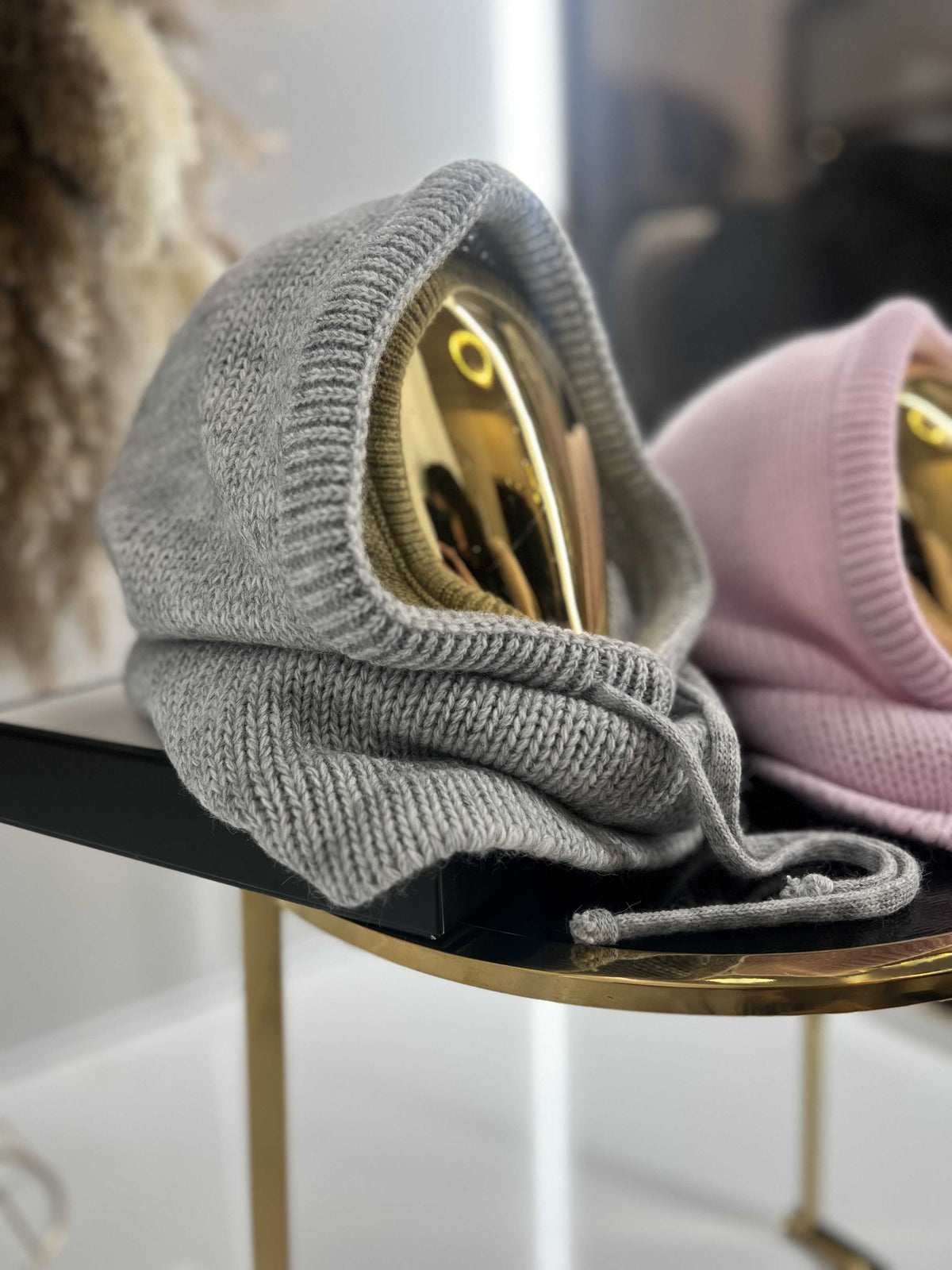 LM950 Balaclava La Milla z dzianiny 2w1, komin z kapturem Szary