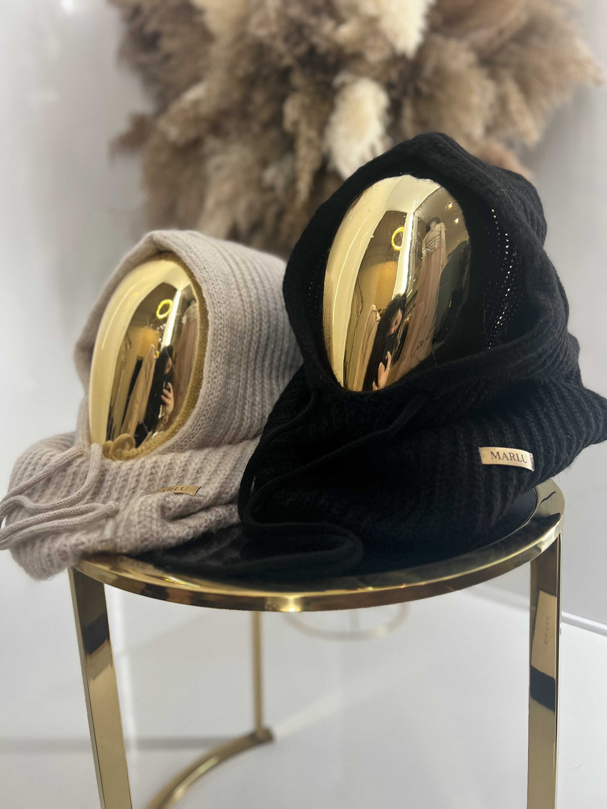 NB103 Balaclava z dzianiny 2w1, komin z kapturem czarny