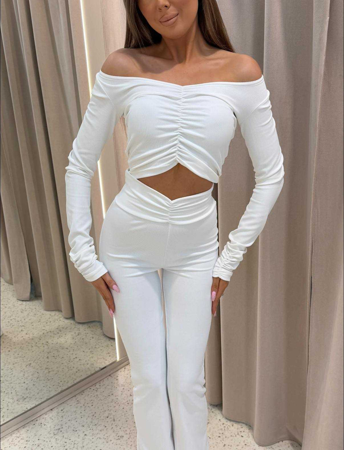 MM204 Komplet Modelujący Bluzka + Dzowny Mia Maison Śmietanka
