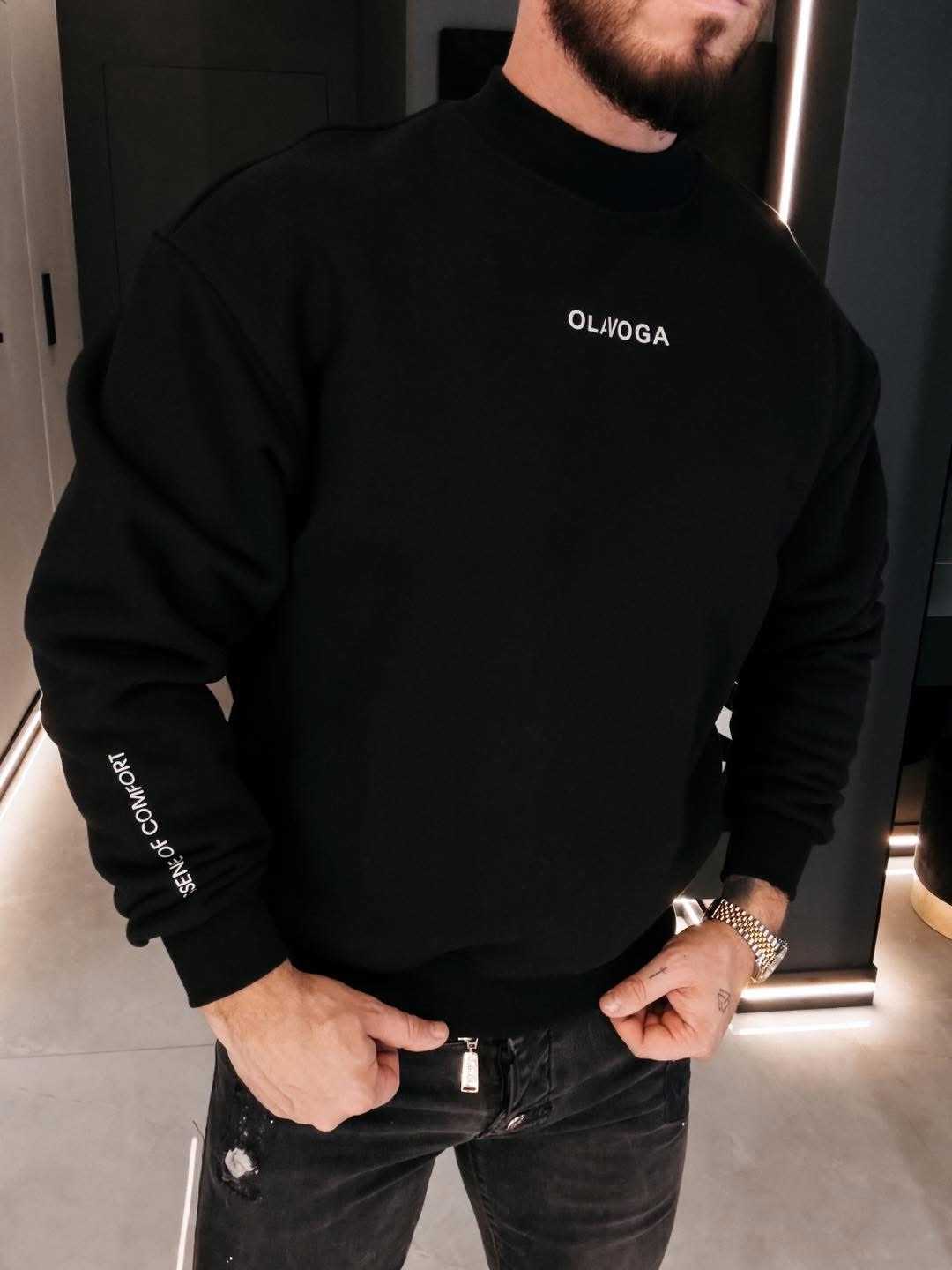 OLV248 Bluza Męska Dresowa OLA VOGA Czarna