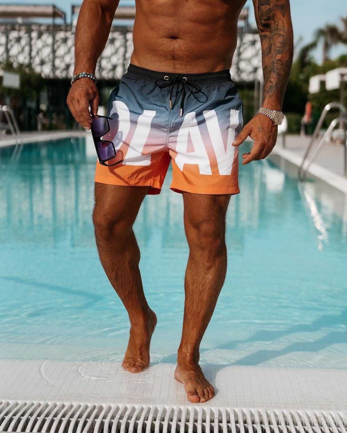 OLV523 Spodenki Szorty Kąpielówki SWIM OLV Męskie Granatowe