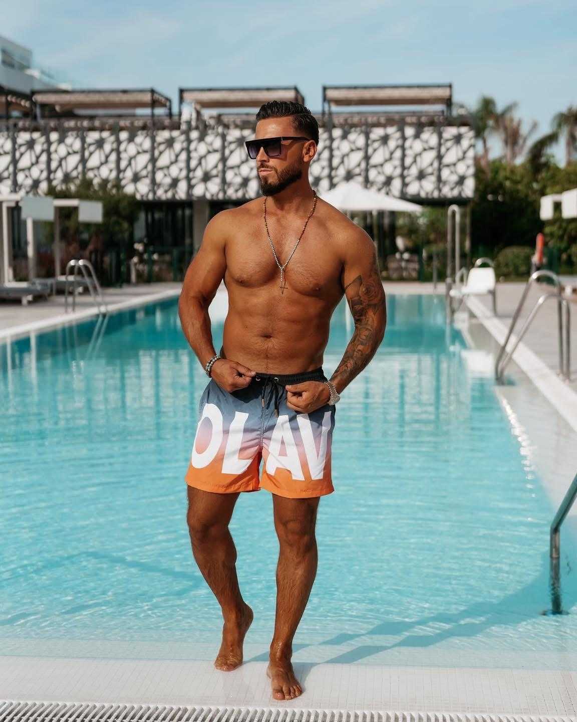 OLV523 Spodenki Szorty Kąpielówki SWIM OLV Męskie Granatowe