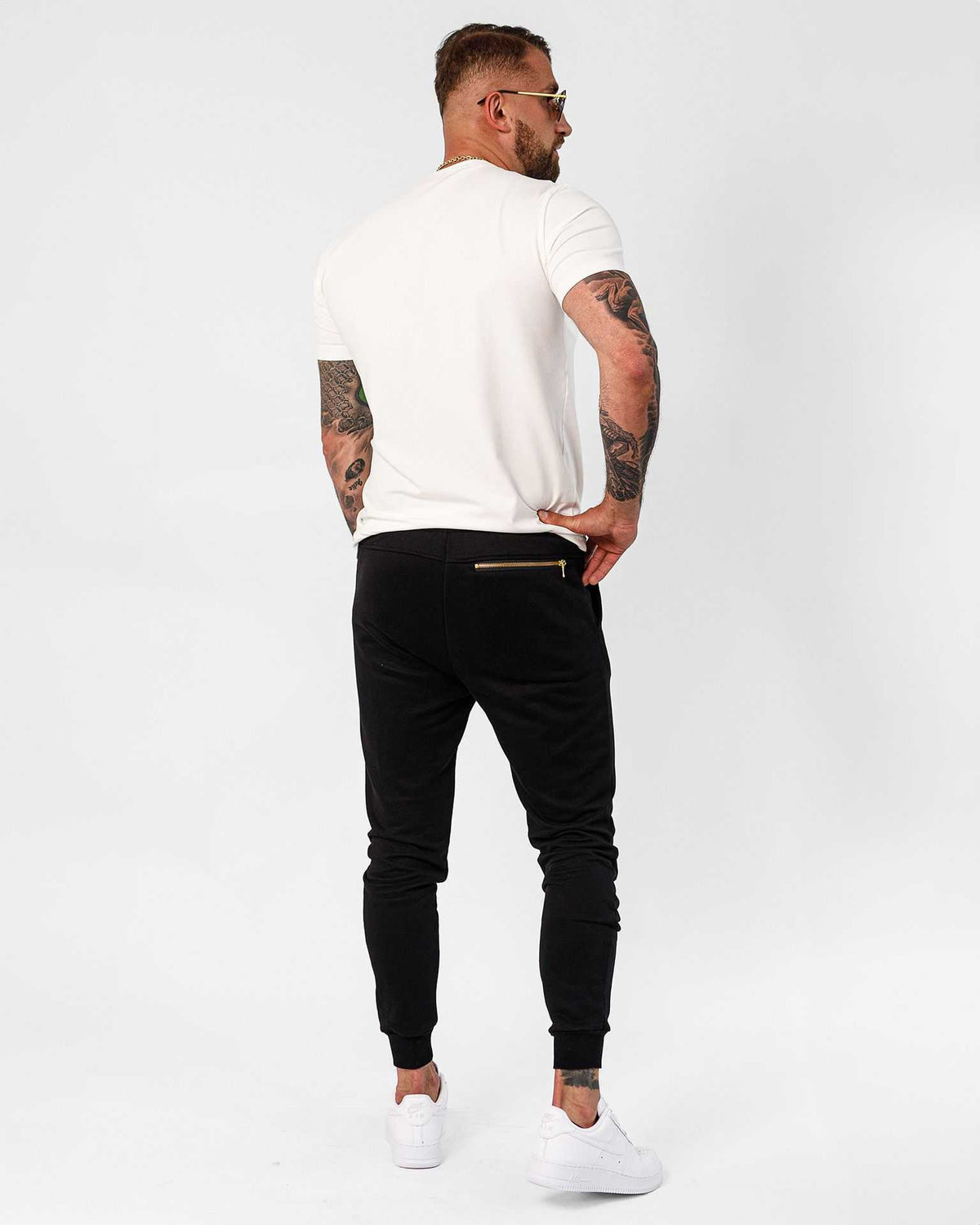 RB385 T-shirt Męski Biały Basic Premium Ricco&Bella