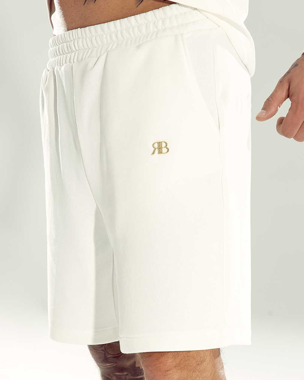 RB385 Szorty Męskie Białe Summer Premium Ricco&Bella