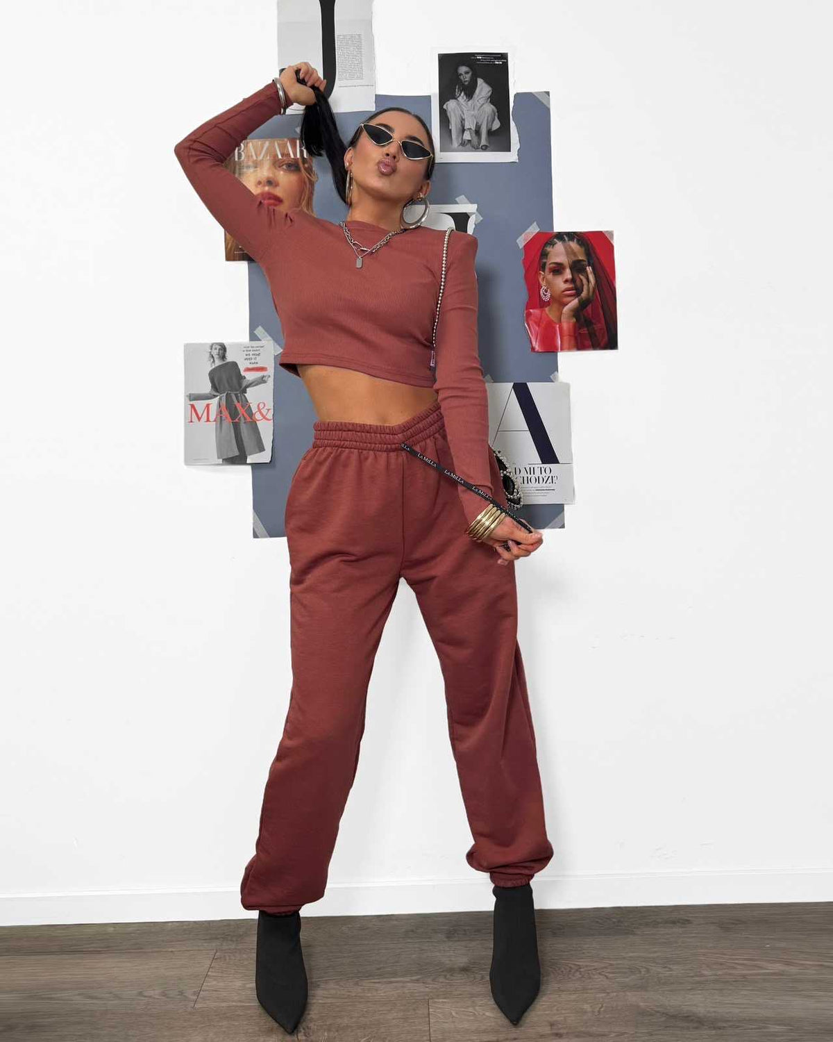 ML623 Bluzka damska Crop Top La Milla Szminka