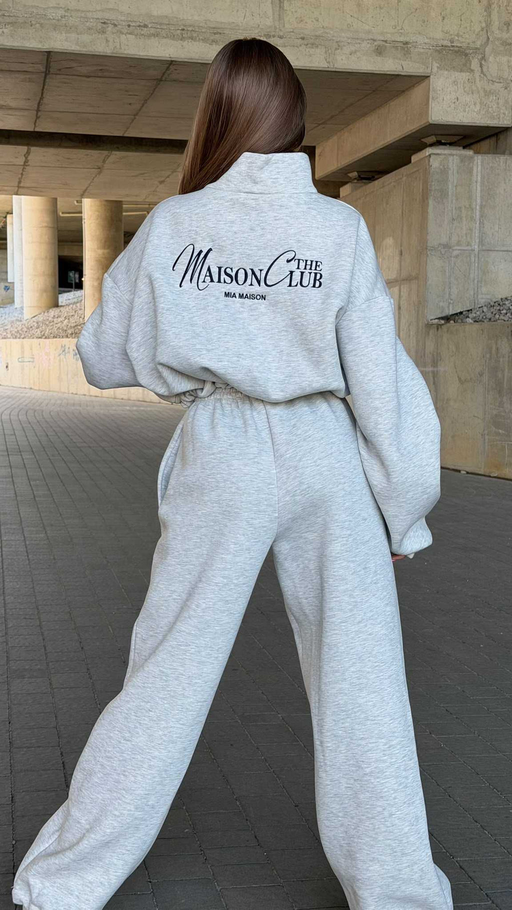 MM693 Komplet Dresowy Damski Bawełna Mia Maison Club Szary