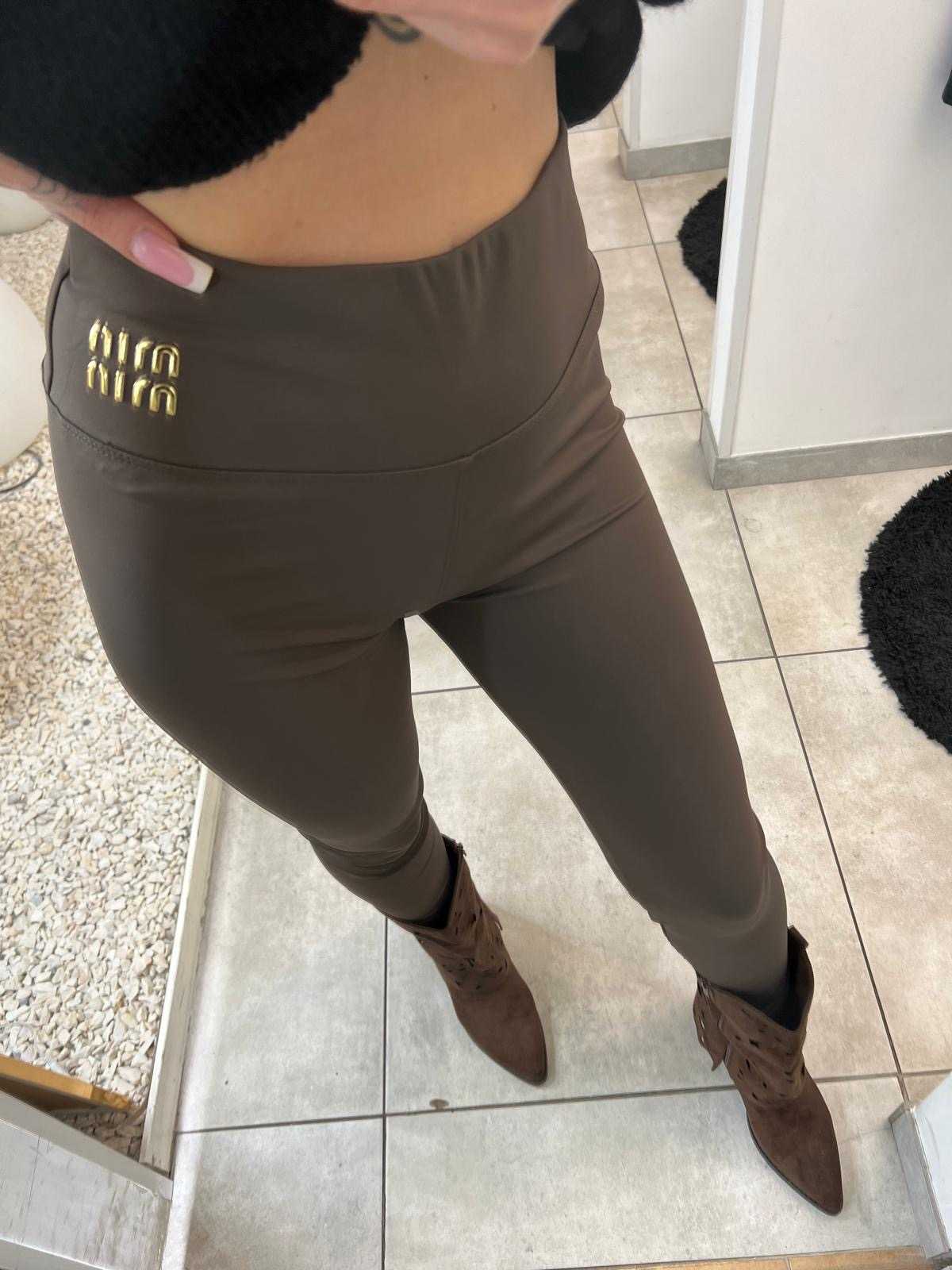 NB679 Legginsy Modelujące Min Min Lycra Brązowe