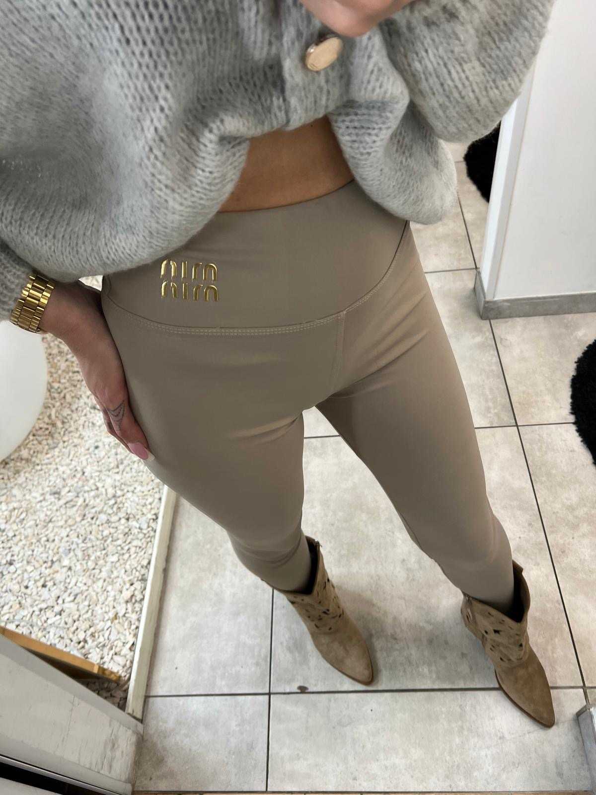 NB679 Legginsy Modelujące Min Min Lycra Beżowe