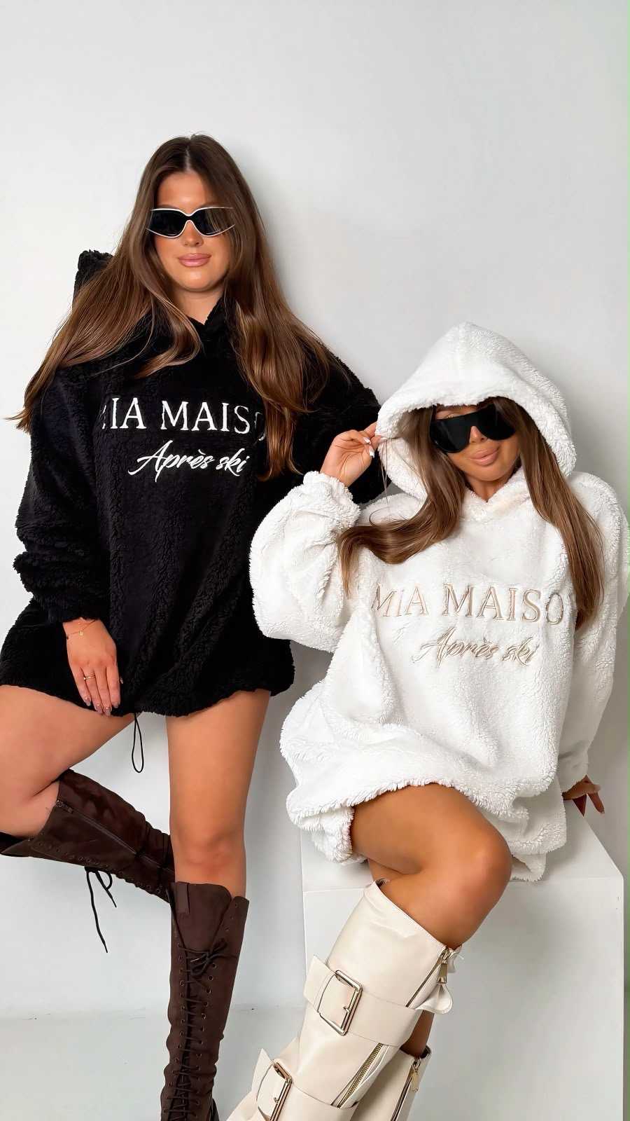 MM788 Dłuższa Bluza Damska / Tunika Teddy Mia Maison Czarna