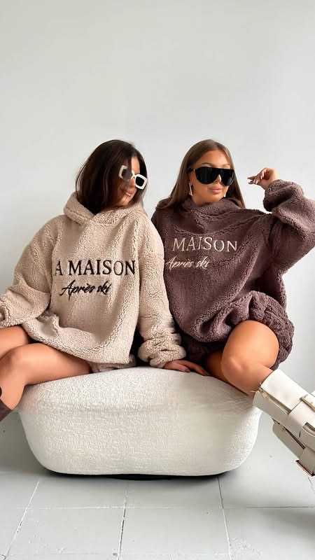 MM788 Dłuższa Bluza Damska / Tunika Teddy Mia Maison Jasny Beż