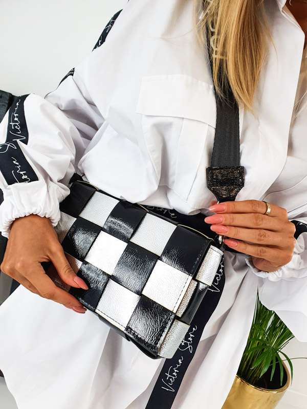 T51 Torebka Geometric Black & Silver