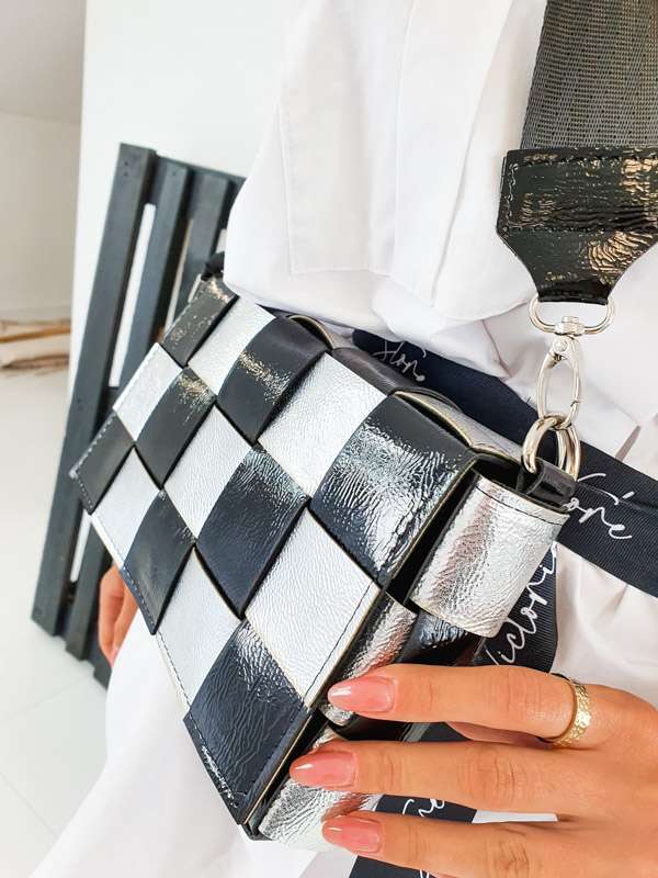 T51 Torebka Geometric Black & Silver