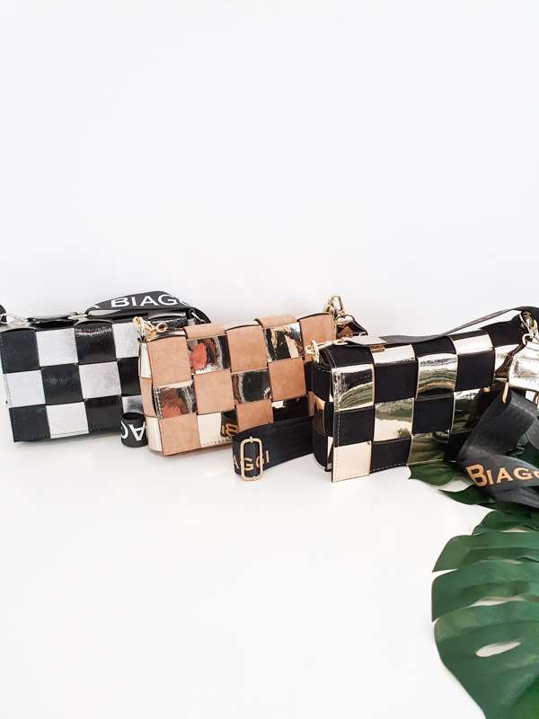 T51 Torebka Geometric Black & Silver