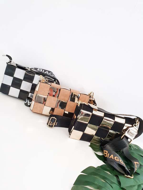 T51 Torebka Geometric Black & Silver