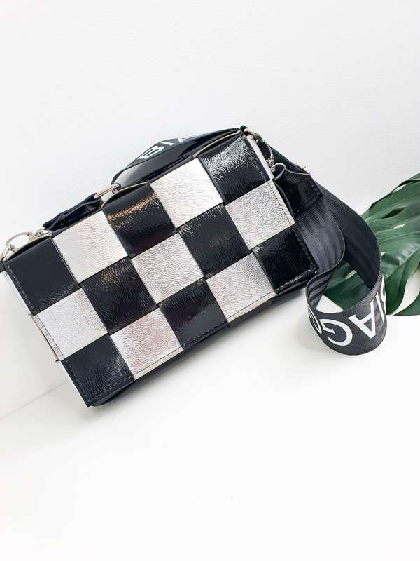 T51 Torebka Geometric Black & Silver