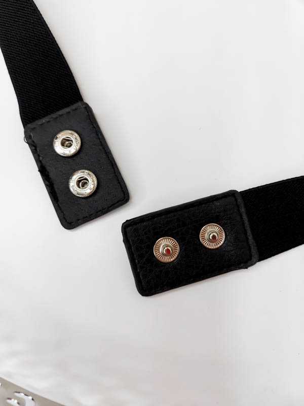 P600 Pasek BLACK Metalic Flower & Guma