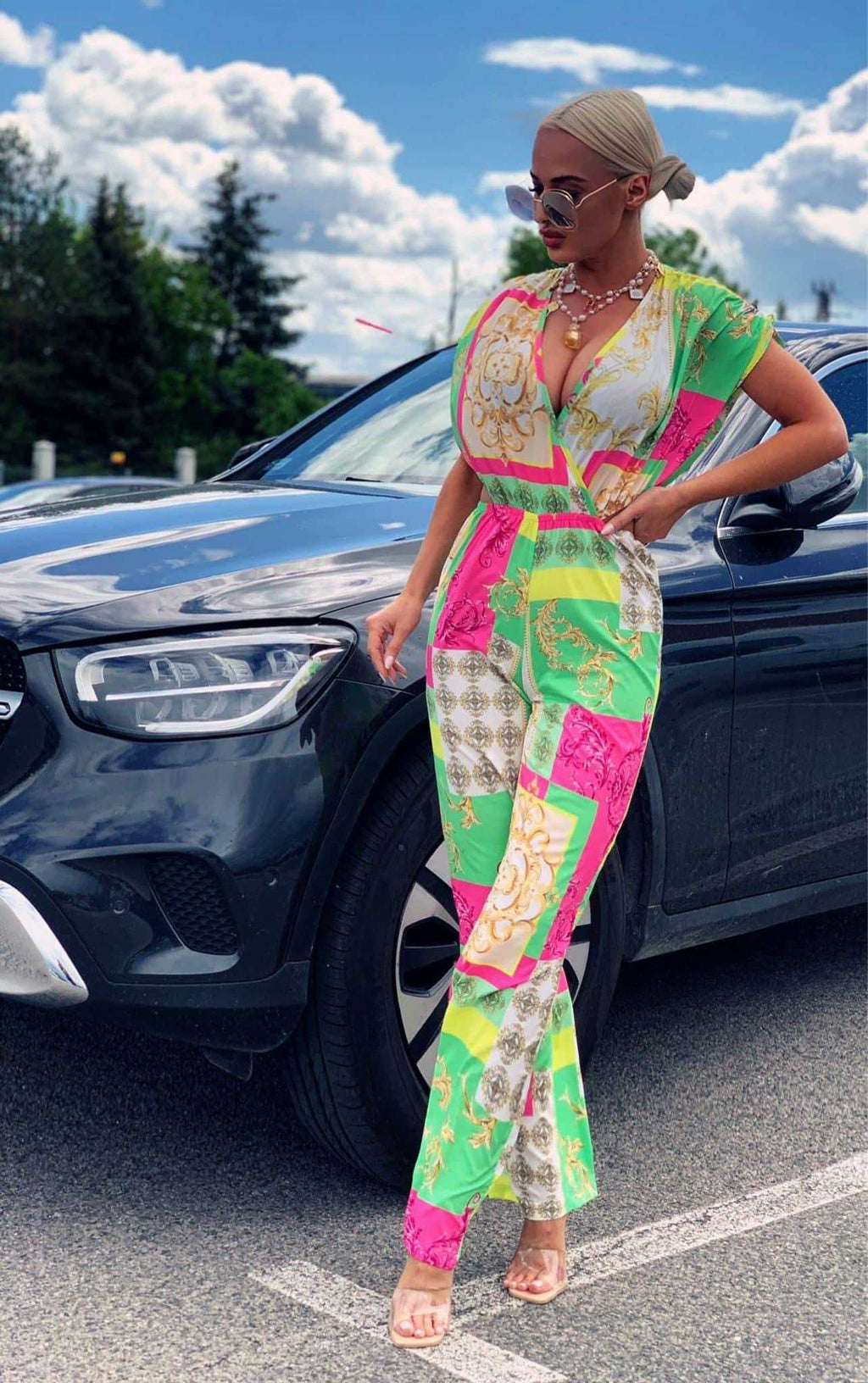 SM319 Kombinezon Versas Green&Pink