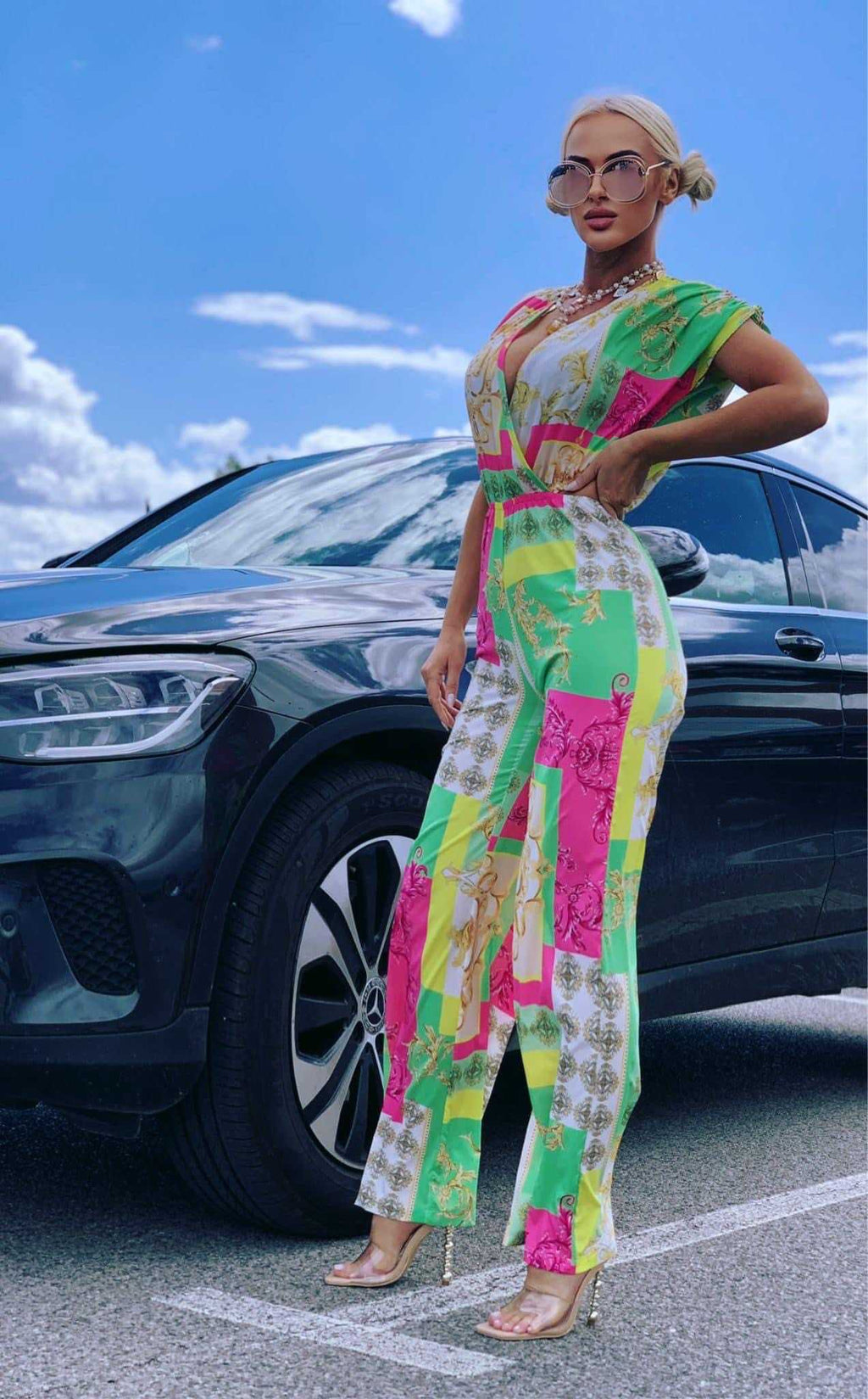 SM319 Kombinezon Versas Green&Pink